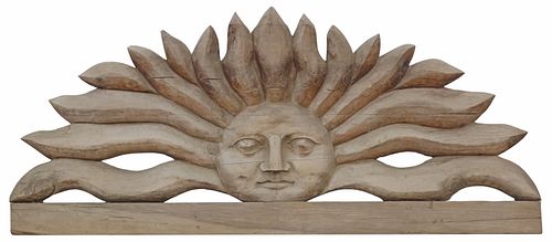 LARGE CARVED WOOD OVER-DOOR