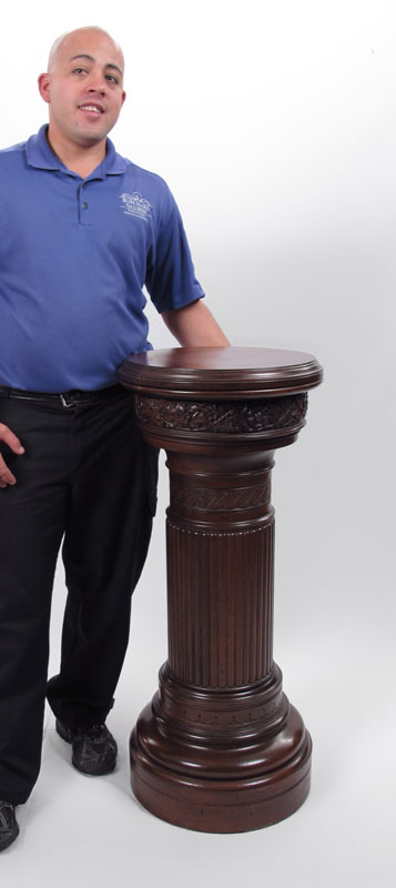 LARGE CARVED WOOD PEDESTAL: