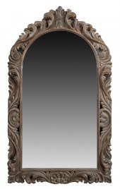 LARGE CARVED WOOD WALL MIRRORt