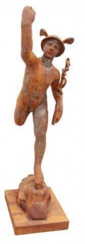 LARGE CAST IRON GARDEN STATUE,