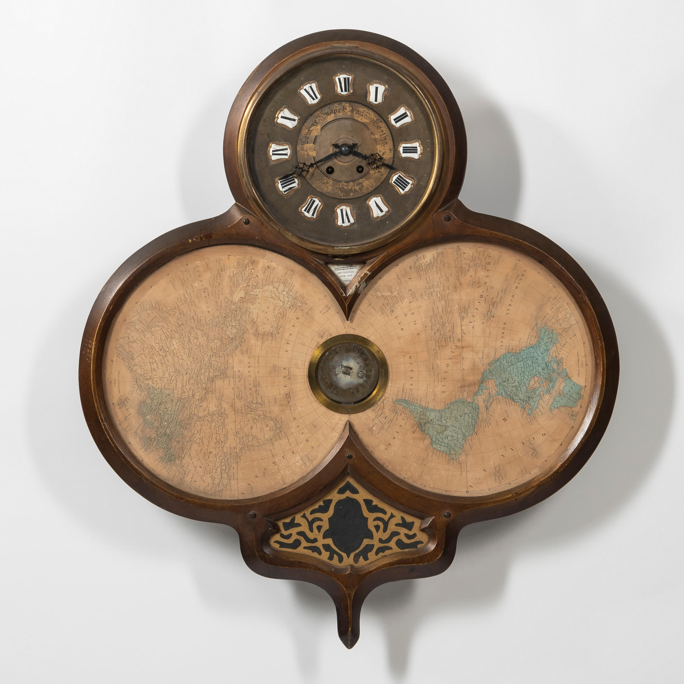 LARGE CAST IRON WALL CLOCK WITH