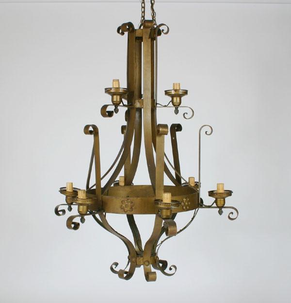 Large cast metal circular 9-light