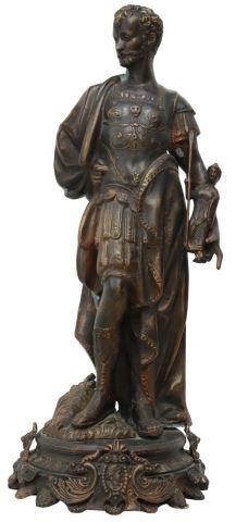 LARGE CAST METAL SCULPTURE OF A