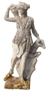 LARGE CAST STONE FIGURE, DIANA