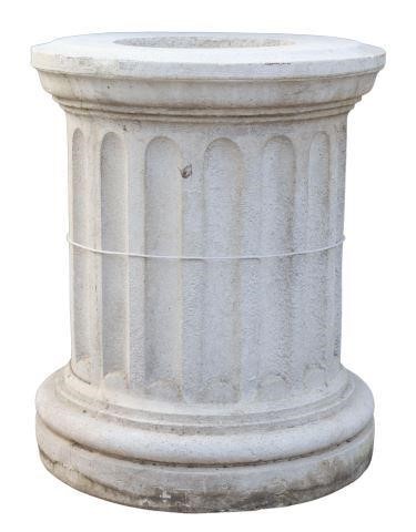 LARGE CAST STONE FLUTED PEDESTAL
