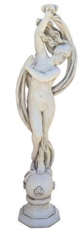 LARGE CAST STONE GARDEN FIGURE,