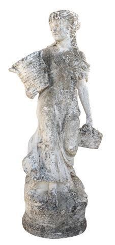 LARGE CAST STONE GARDEN STATUE,