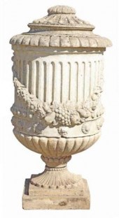 LARGE CAST STONE LIDDED GARDEN