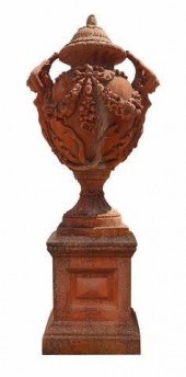 LARGE CAST STONE MERMAID URN O