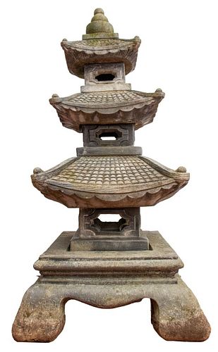 LARGE CAST STONE PAGODA GARDEN