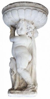 LARGE CAST STONE PUTTO GARDEN