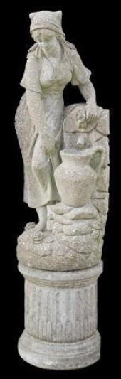 LARGE CAST STONE WATER MAIDEN,
