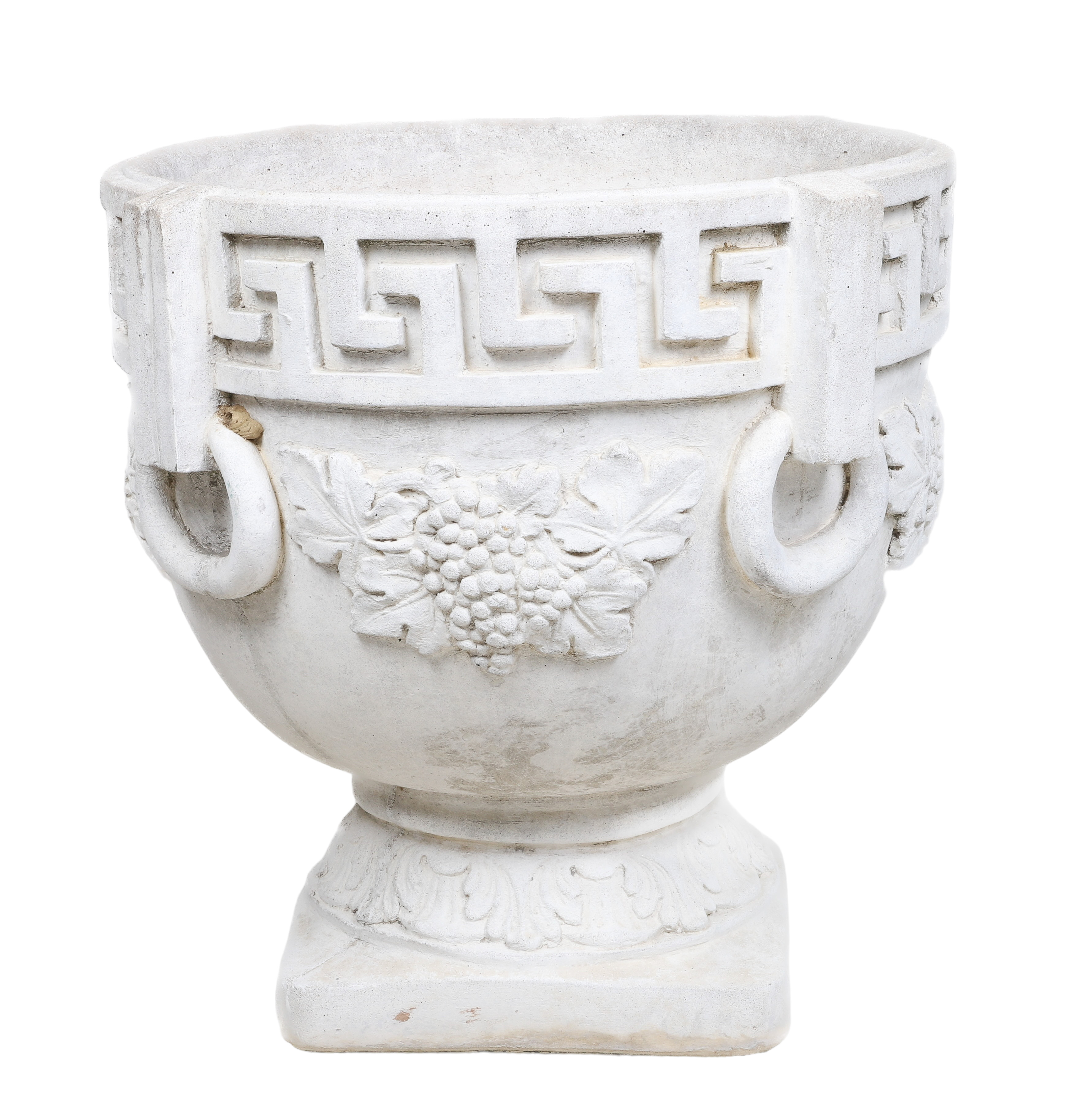 Large cement urn form planter,