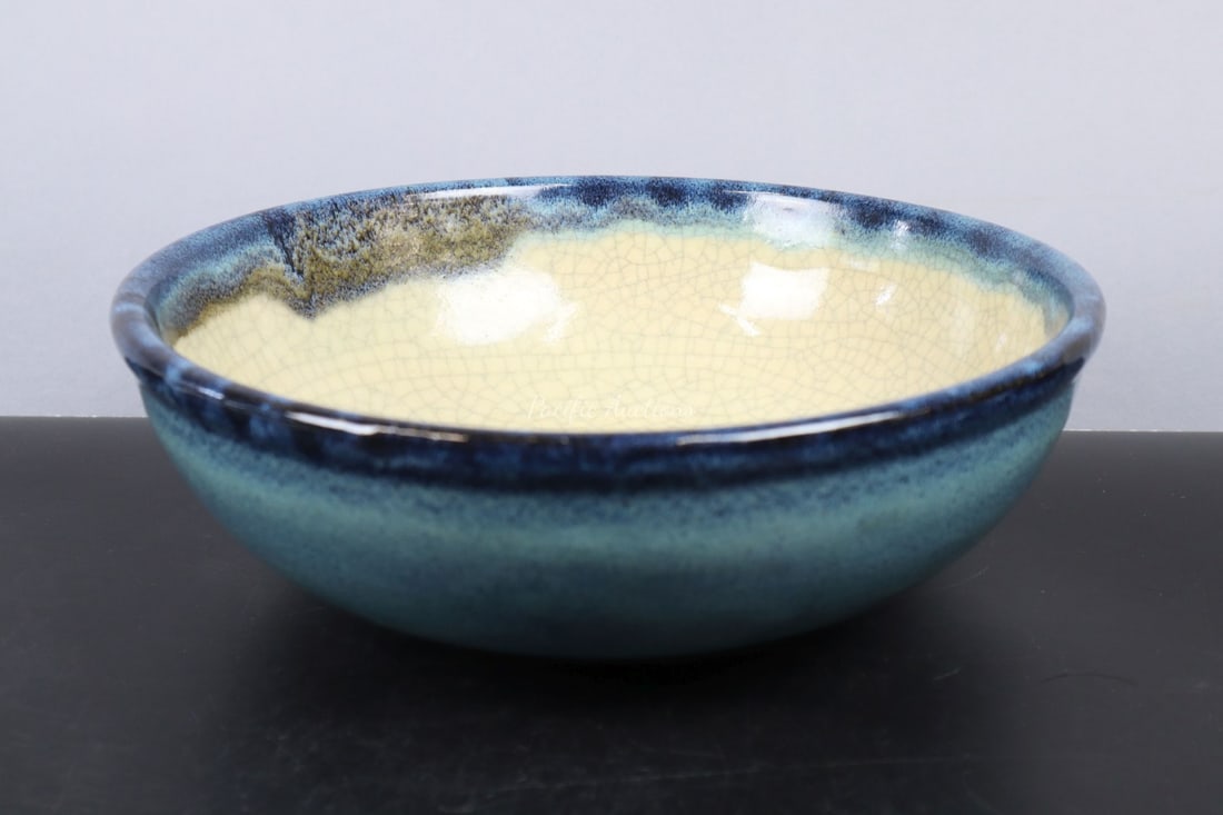 LARGE CERAMIC CONSOLE BOWL, TEAL