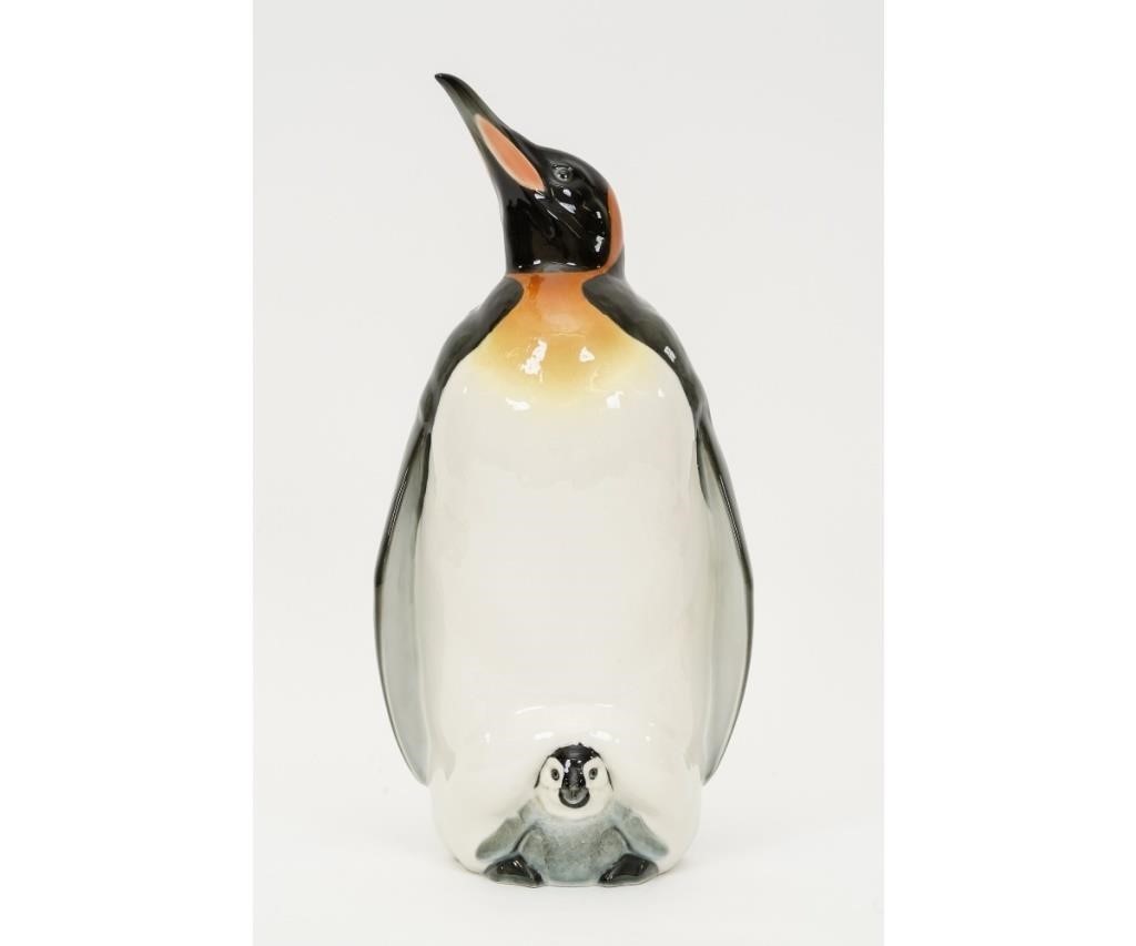 Large ceramic standing penguin with