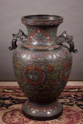 LARGE CHAMPLEVE ENAMELED BRONZ