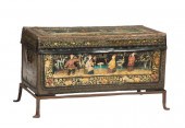 LARGE CHINA TRADE PAINTED LEAT