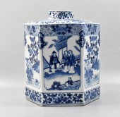 LARGE CHINESE B & W HEXAGONAL