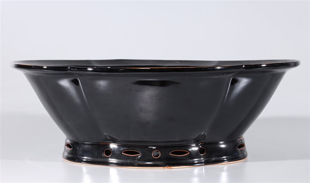 Large Chinese black glazed