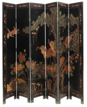 LARGE CHINESE BLACK LACQUER SI