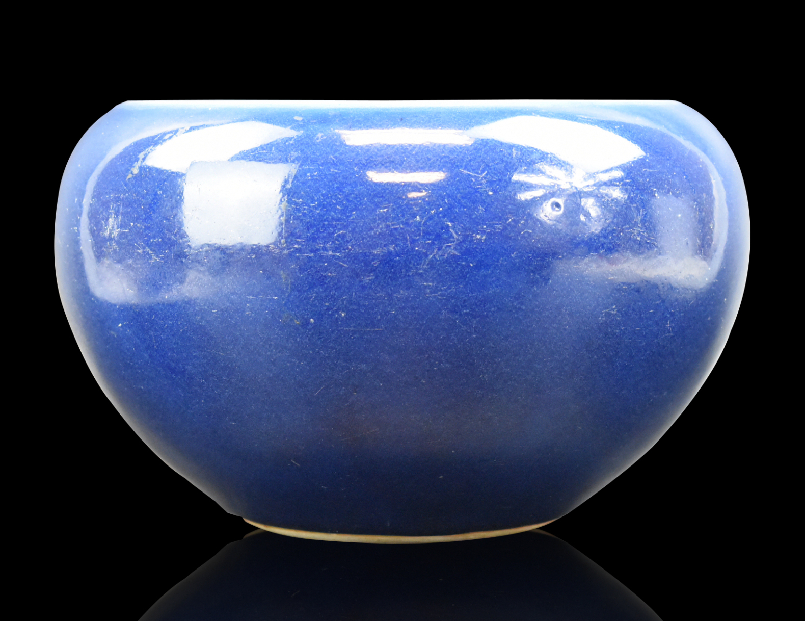 LARGE CHINESE BLUE GLAZED BRUSH