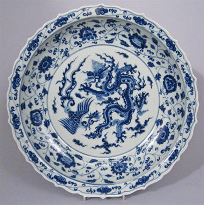 Large Chinese blue underglazed