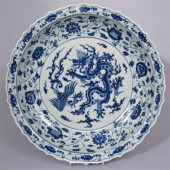 Large Chinese blue underglazed