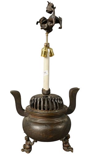 LARGE CHINESE BRONZE CENSOR, MADE