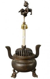 LARGE CHINESE BRONZE CENSOR, M