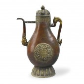 LARGE CHINESE BRONZE EWER W/ S