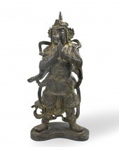 LARGE CHINESE BRONZE FIGURE OF