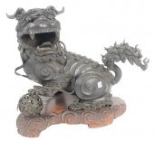 LARGE CHINESE BRONZE FOO LION