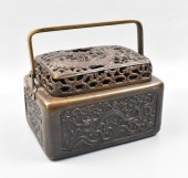 LARGE CHINESE BRONZE HAND WARM