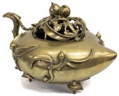 LARGE CHINESE BRONZE PEACH FOR