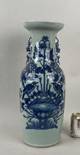 LARGE CHINESE B/W PORCELAIN
