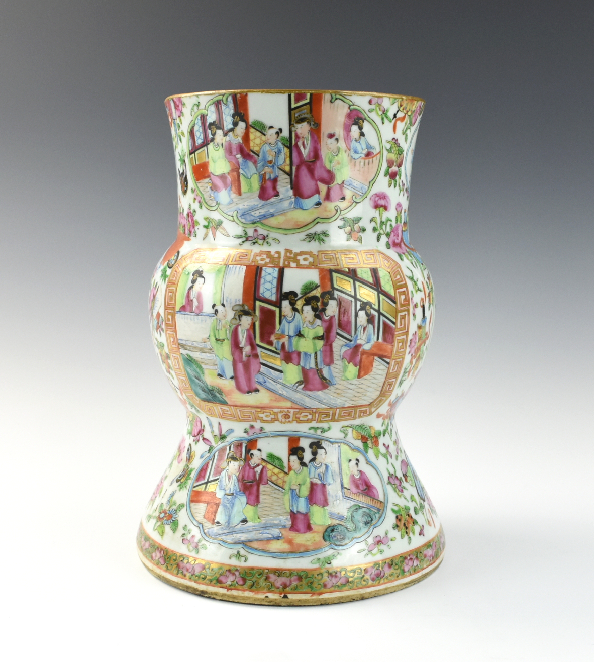 LARGE CHINESE CANTON GLAZED VASE