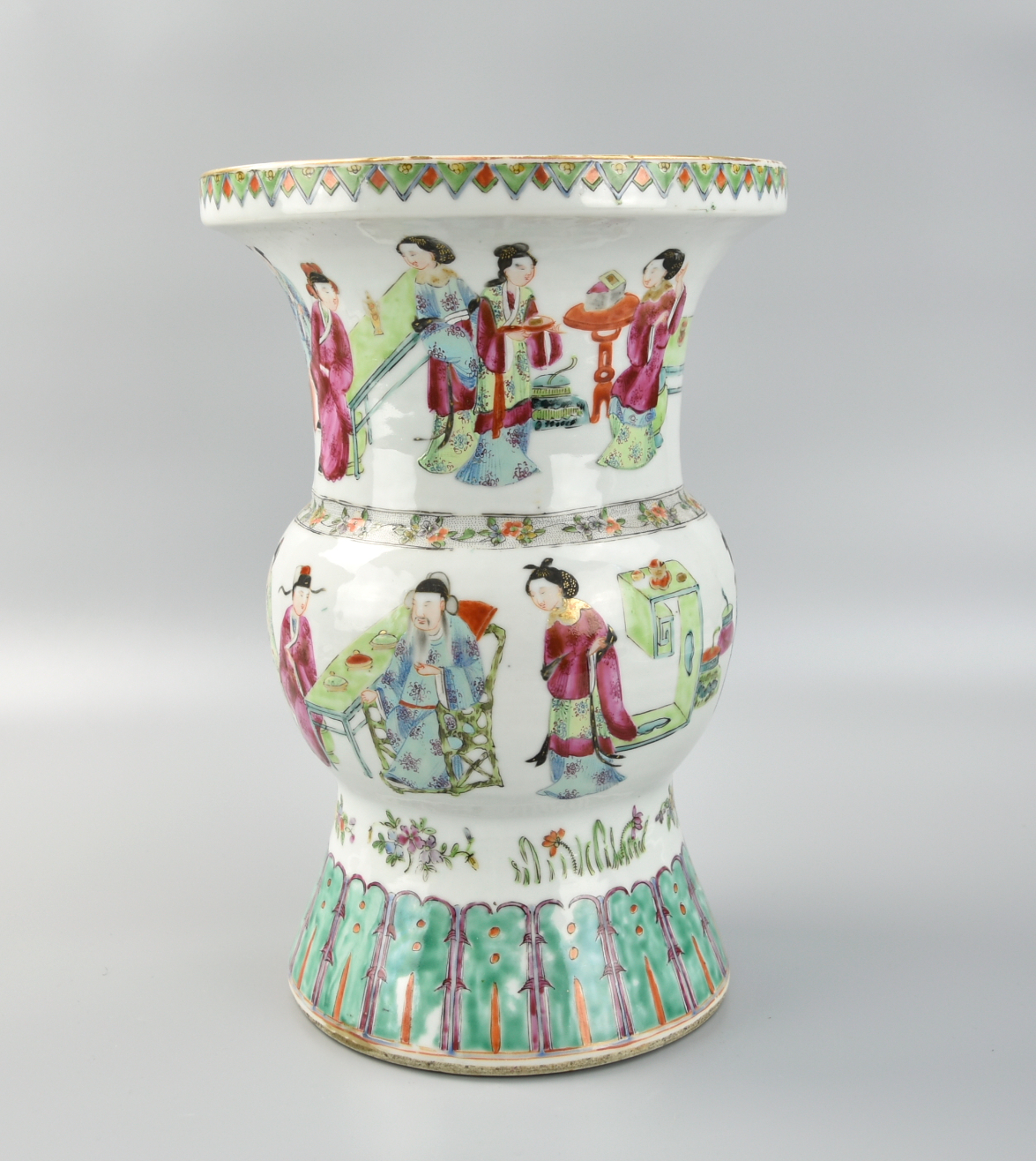 LARGE CHINESE CANTON GLAZED VASE,