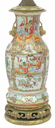 LARGE CHINESE CANTON ROSE PORCELAIN