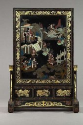 Large Chinese Carved and Parce