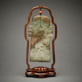 LARGE CHINESE CARVED JADE AXE