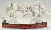 LARGE CHINESE CARVED JADE GUAN