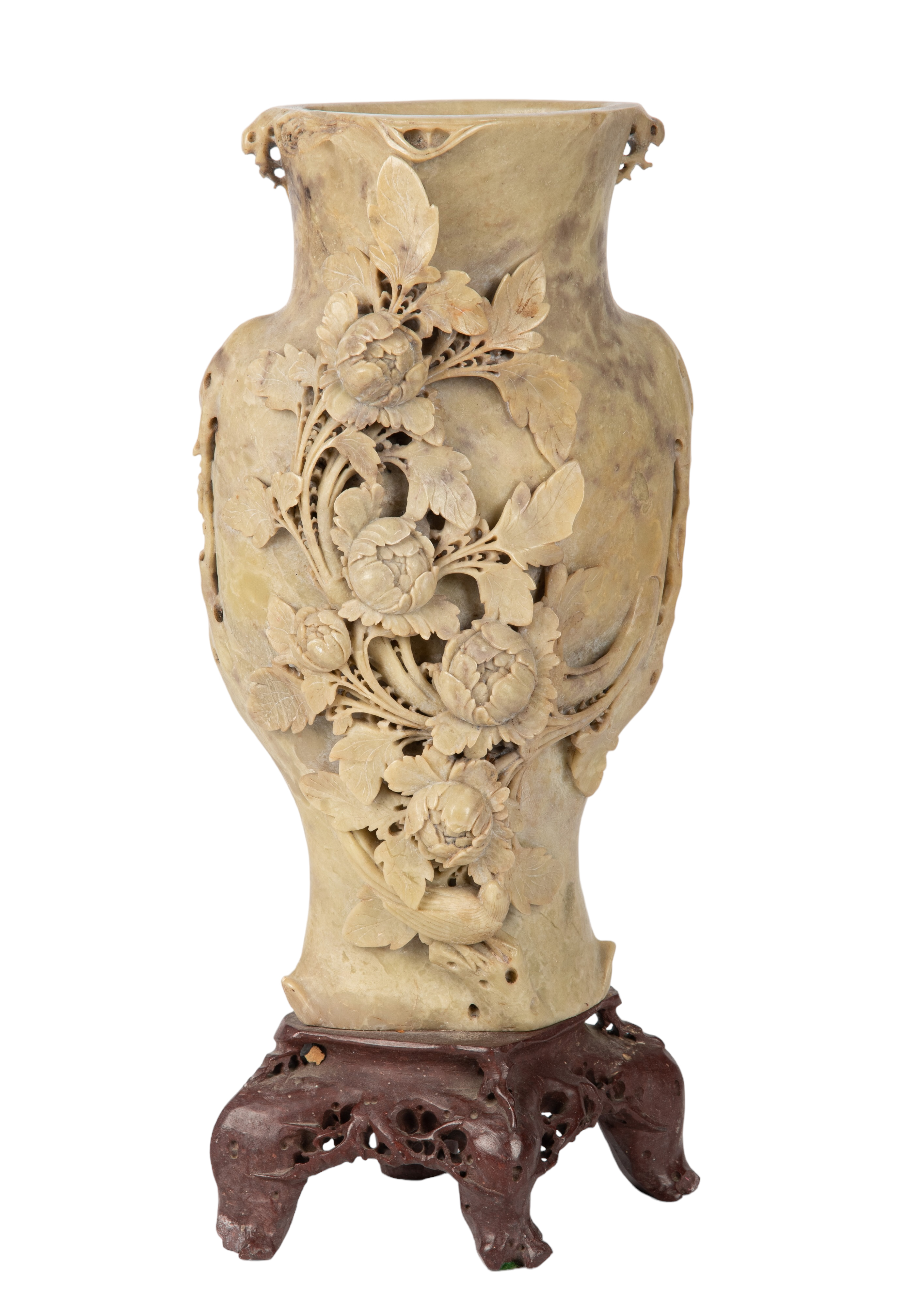 Large Chinese carved soapstone