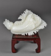 Large Chinese Carved White Jad