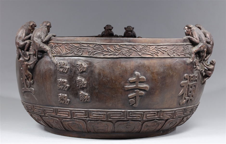 Large Chinese cast metal censer