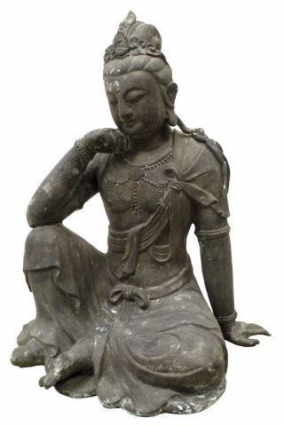 LARGE CHINESE CAST METAL FIGURE,