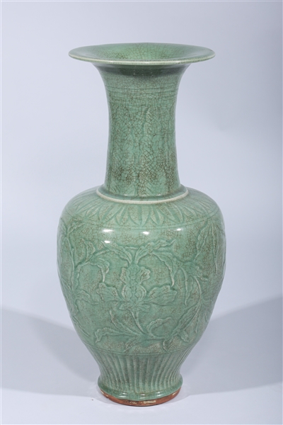 Large Chinese celadon crackle glaze