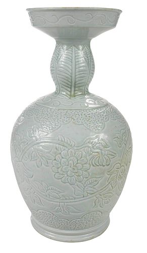 LARGE CHINESE CELADON GLAZED