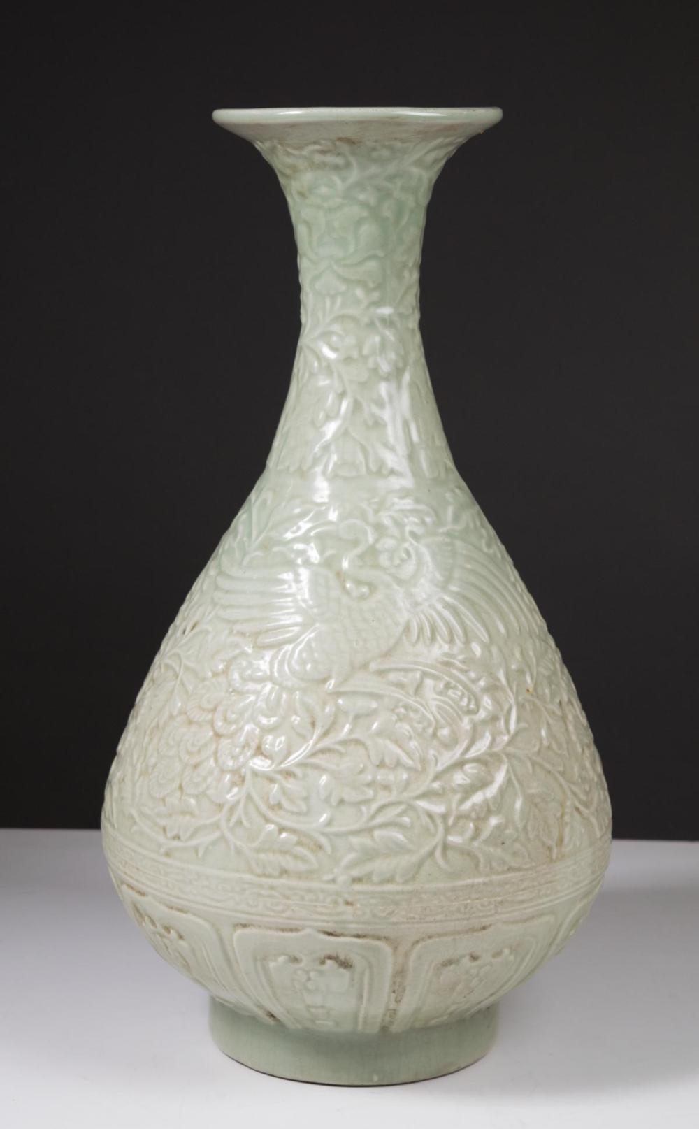 LARGE CHINESE CELADON GLAZED