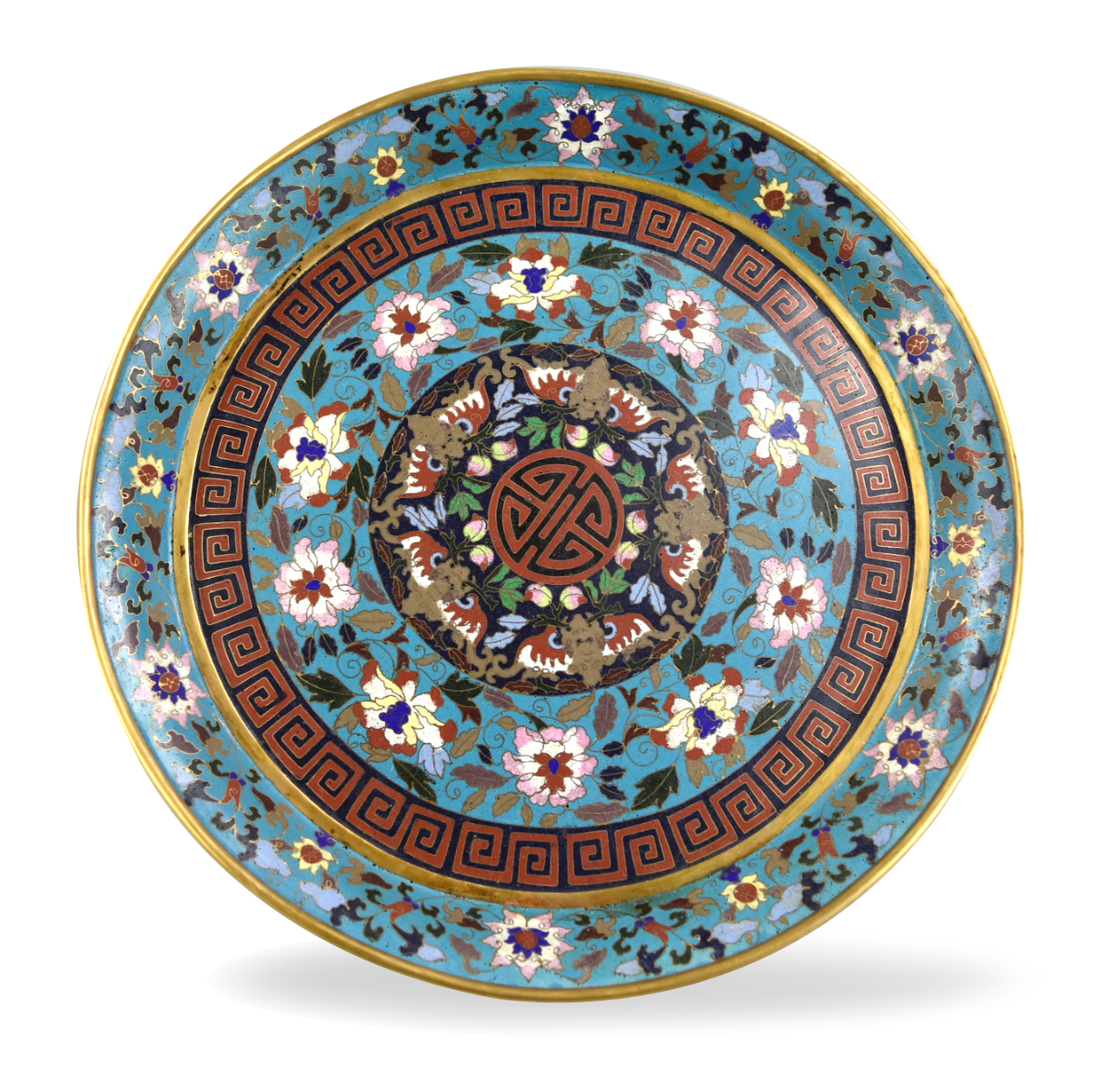 LARGE CHINESE CLOISONNE BASIN /