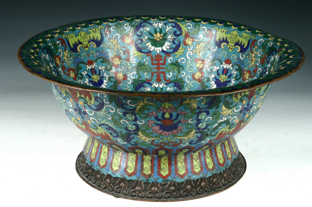 LARGE CHINESE CLOISONNE BOWL -